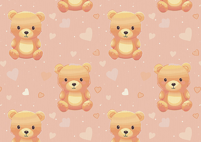 Little Bear, Peach Sorbet - Roman Blind - Image 7